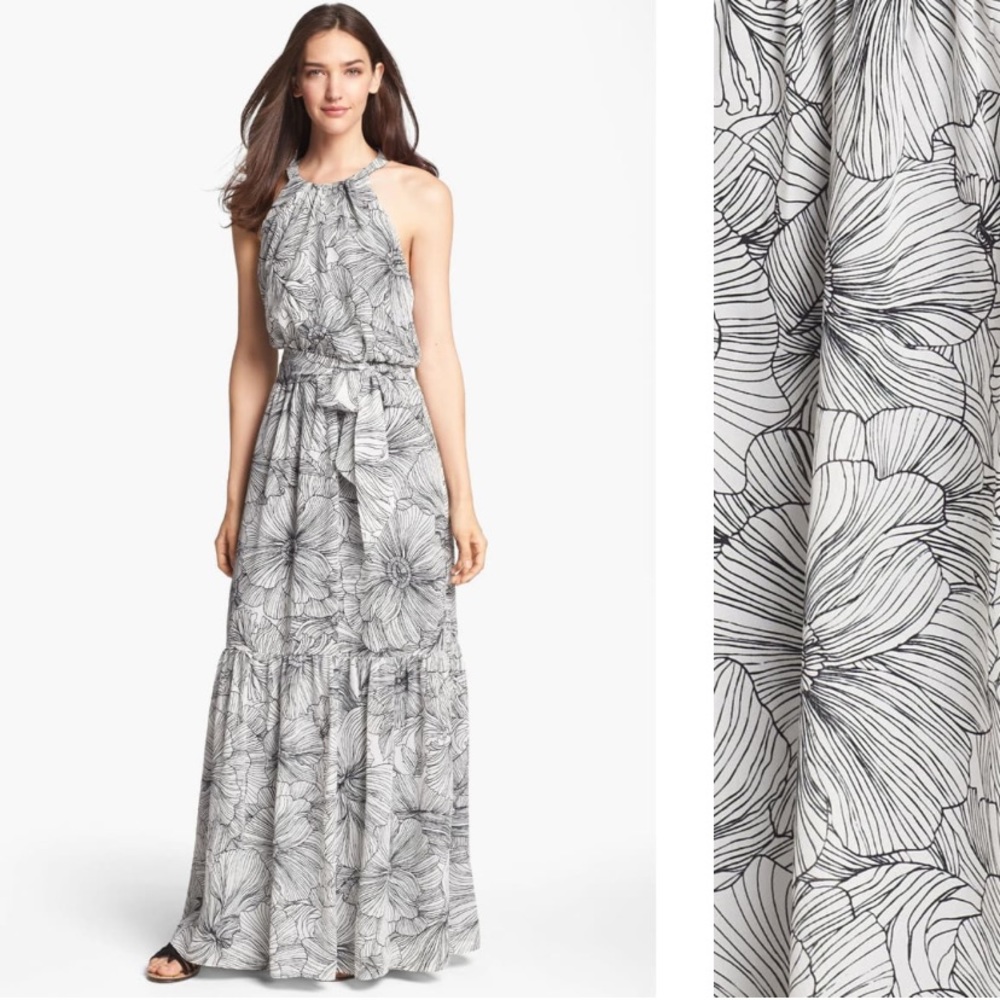 Jessica Simpson maxi black and white floral